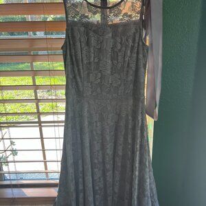Dressystar Small Grey Floral Dress